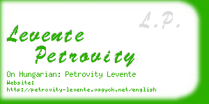 levente petrovity business card